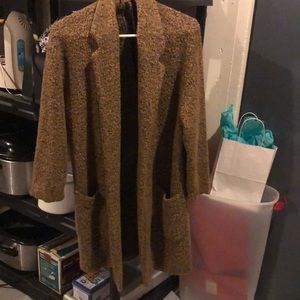 Women's Brown Tweed Sweater Coat